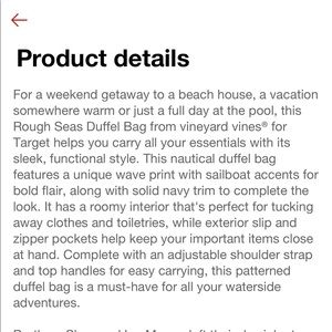 Vineyard Vines Bags - VV for Target Navy and White Rough Seas Duffel Bag Vineyard Vines Bags - VV for Target Navy and White Rough Seas Duffel Bag